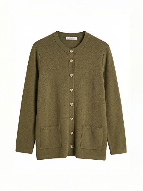 LCW Grace Bisiklet Yaka Kadın Triko Hırka - S6K697Z8-H7S