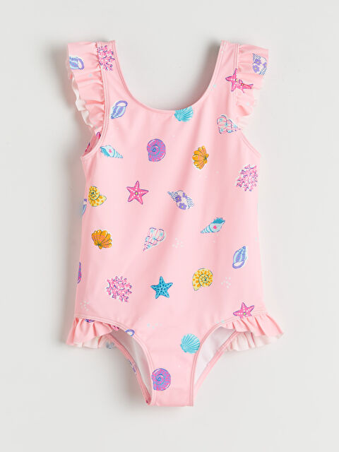 LCW Kids Desenli Kız Çocuk Mayo