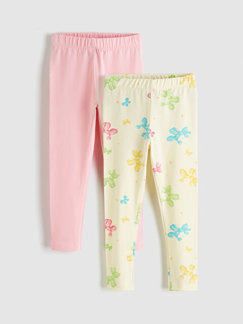 LCW Kids Beli Lastikli Kız Çocuk Tayt 2'li - S6K750Z1-LU9