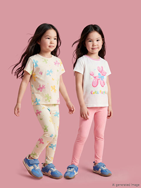 LCW Kids Beli Lastikli Kız Çocuk Tayt 2'li