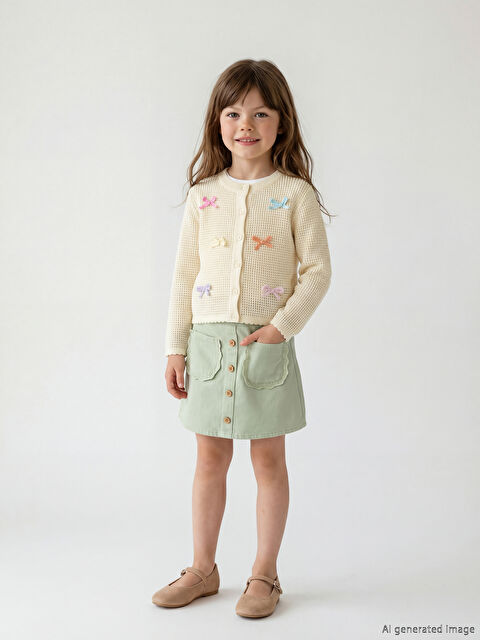 LCW Kids Gabardin Kız Çocuk Şort Etek - S6K756Z1-FHV