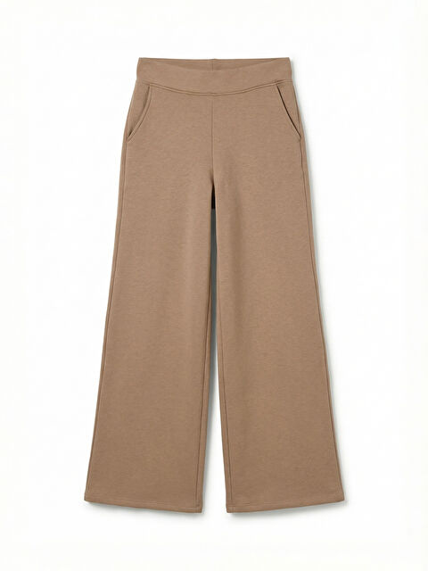 LCWAIKIKI Basic Beli Lastikli Geniş Paça Kadın Kalın Eşofman Altı - S6K765Z8-GMW