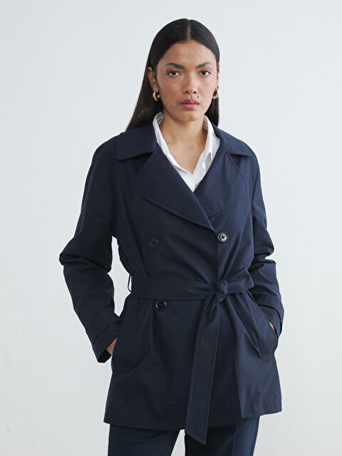 LCWAIKIKI Classic Kruvaze Yaka Kadın Trençkot	 - S6K768Z8-CRP