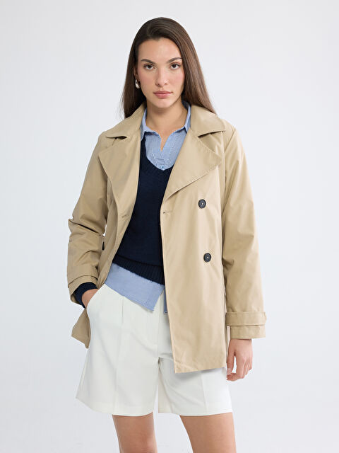 LCWAIKIKI Classic Kruvaze Yaka Kadın Trençkot	 - S6K768Z8-FGP