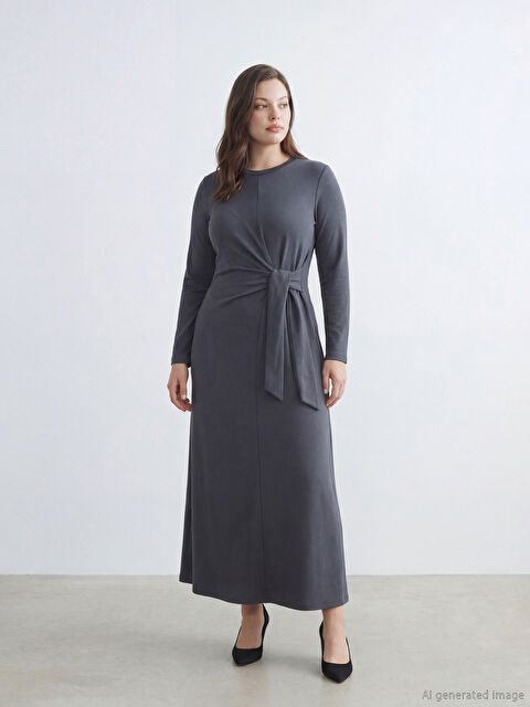 LCW STUDIO Tie-Neck Dress - S6K798Z8-MCN