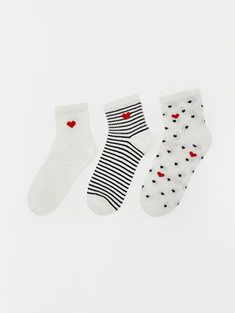 LCW ECO Desenli Kadın Soket Çorap 3'lü - S6K812Z8-J5E