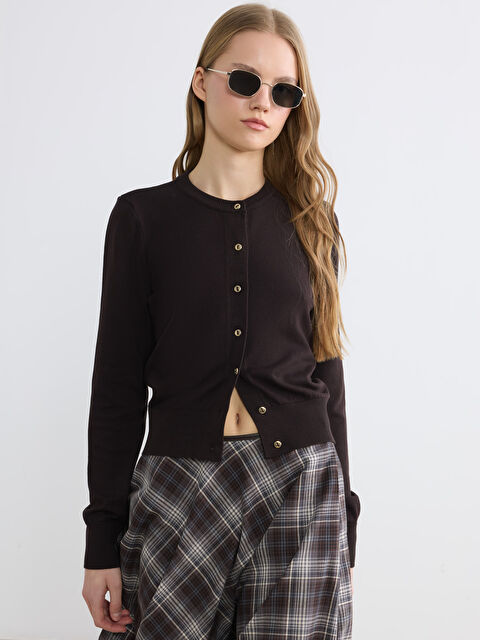 XSIDE Bisiklet Yaka Fitilli Kadın Triko Hırka - S6K817Z8-1VF