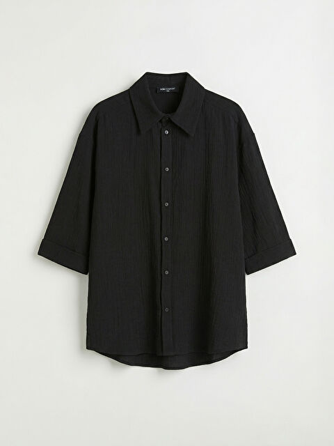 LCW Comfort Dokulu Oversize Müslin Kadın Gömlek - S6K822Z8-CVL