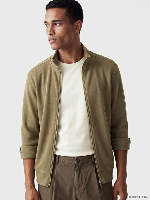 LCW Vision Dik Yaka Erkek Fermuarlı Sweatshirt