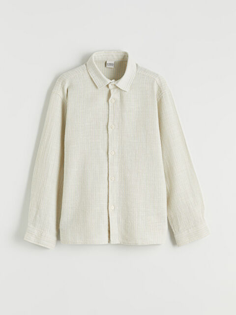 LCW Kids Uzun Kollu Erkek Çocuk Poplin Gömlek - S6K850Z4-LEN