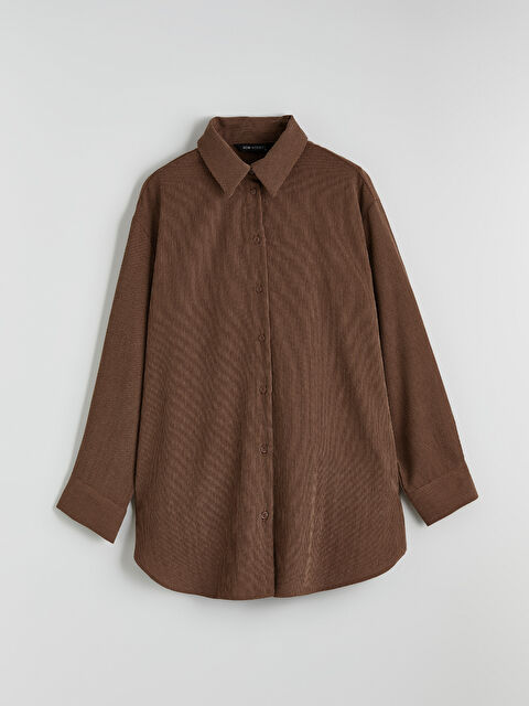 LCW Modest Kadın Fitilli Kadife Gömlek Tunik - S6K869Z8-DJ7