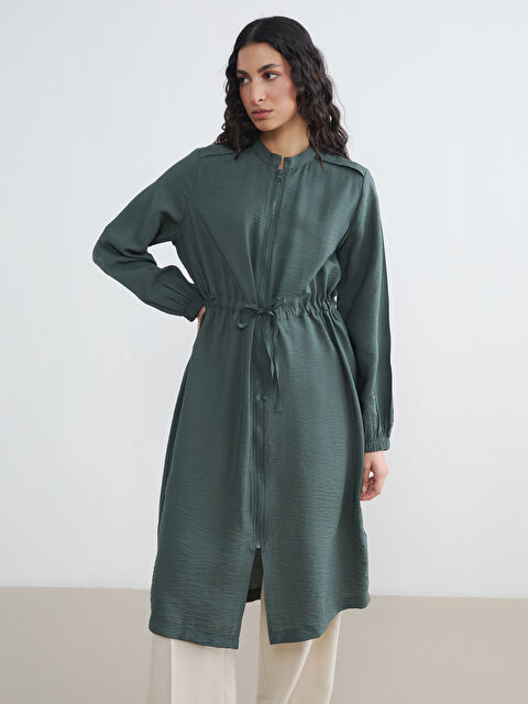 LCW Modest Hakim Yaka Beli Büzgülü Kadın Tunik - S6K870Z8-CS4