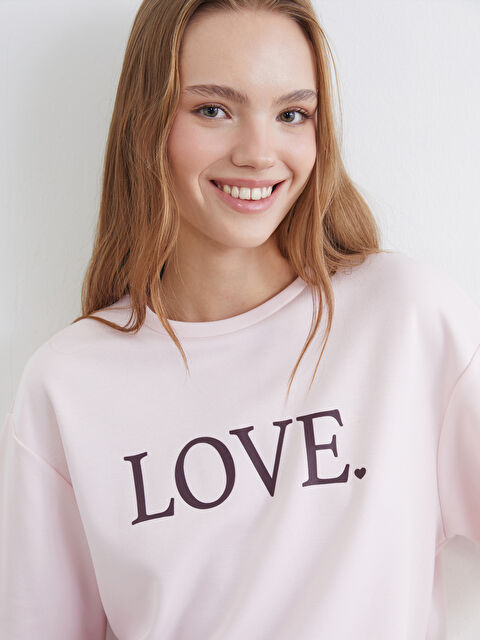 XSIDE Yazı Baskılı Soft Touch Kadın Tişört - S6K897Z8-QNT