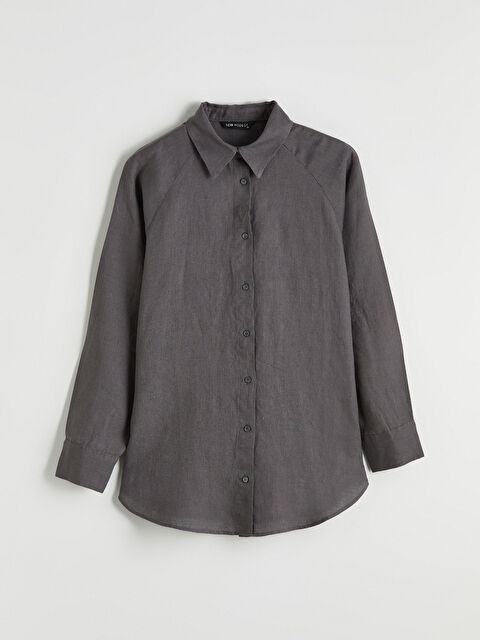 LCW Modest Kadın Uzun Kollu Keten Gömlek - S6K898Z8-HGL