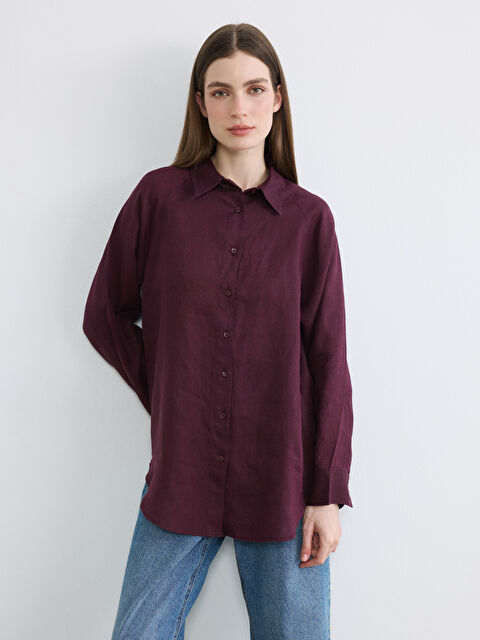 LCW Modest Keten Kadın Gömlek - S6K898Z8-HQT