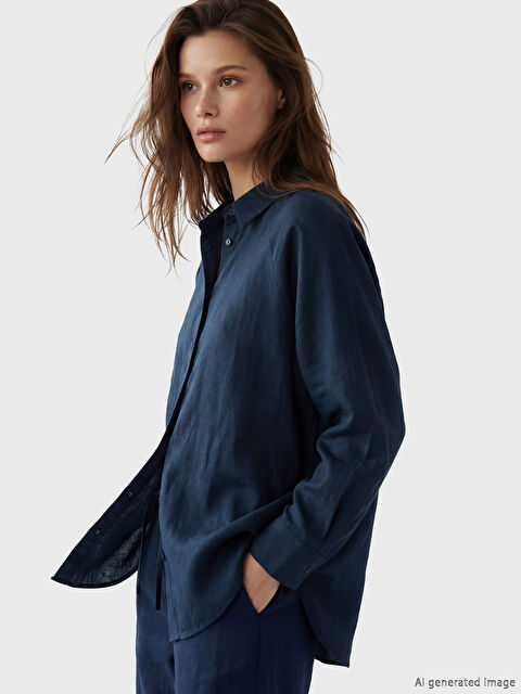 LCW Modest Kadın Keten Gömlek