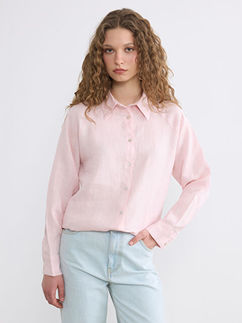 LCW Modest Keten Kadın Gömlek - S6K901Z8-14N