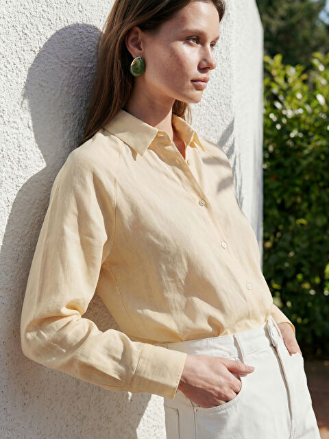 LCW Modest Kadın %100 Keten Gömlek