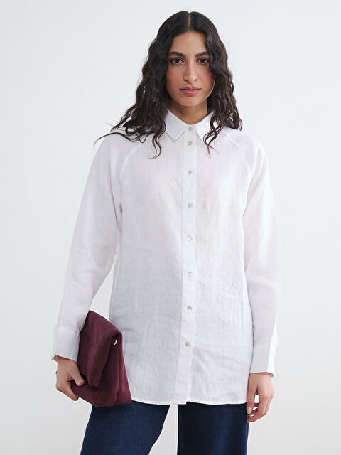 LCW Modest Keten Kadın Gömlek - S6K901Z8-QVD