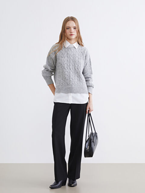 XSIDE  Standart Fit İspanyol Paça Kadın Pantolon - S6K949Z8-CVL