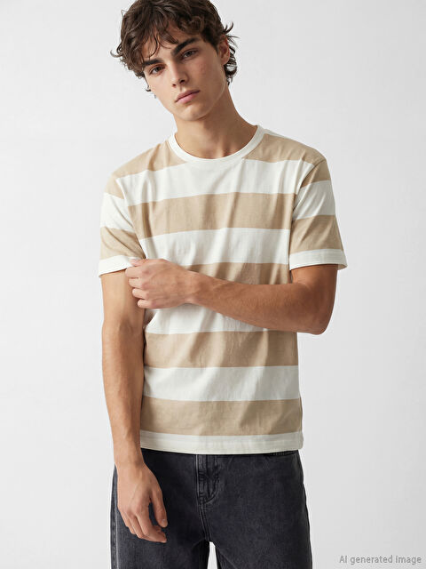 XSIDE Man ECRU T-Shirt - S6K955Z8-EEW