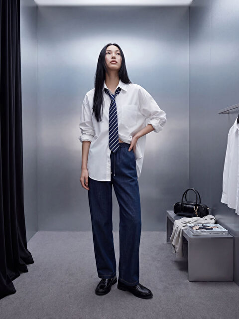 XSIDE Beli Lastikli Wideleg Kadın Jean Pantolon - S6K960Z8-37C