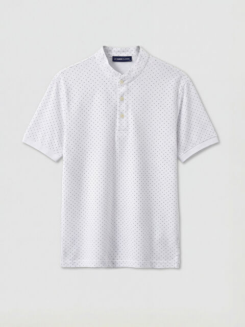 LCWAIKIKI Classic Grandad Collar Patterned Regular Fit Men's T-Shirt - S6K965Z8-Q6K