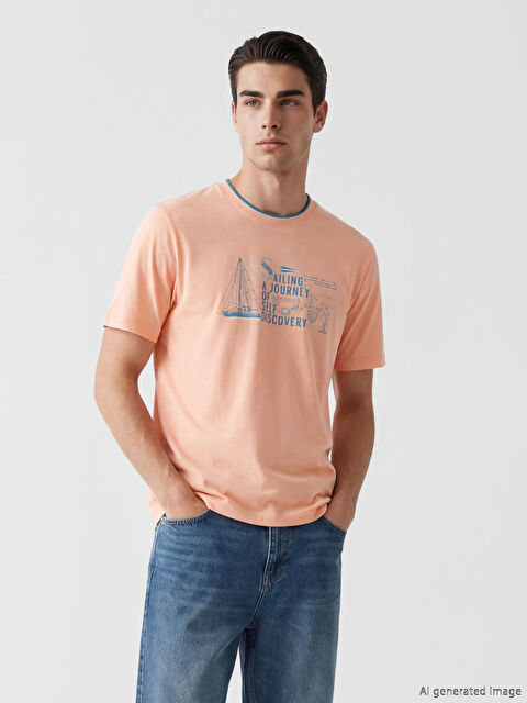 LCWAIKIKI Classic Crew Neck Printed Jersey Men's T-Shirt