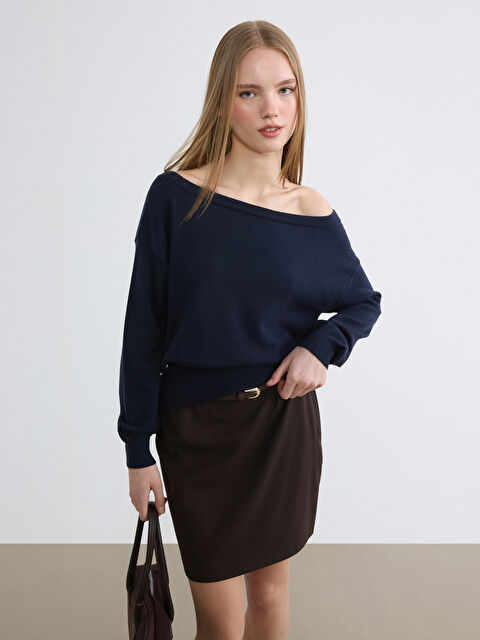 XSIDE Kayık Yaka Kadın Triko Kazak - S6KA21Z8-CRP