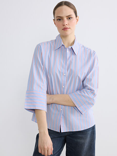 LCW EVERYDAY ქალი ლურჯი პერანგი - S6KA39Z8-LEN