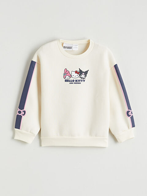 LCW baby Bisiklet Yaka Hello Kitty Baskılı Kız Çocuk Sweatshirt