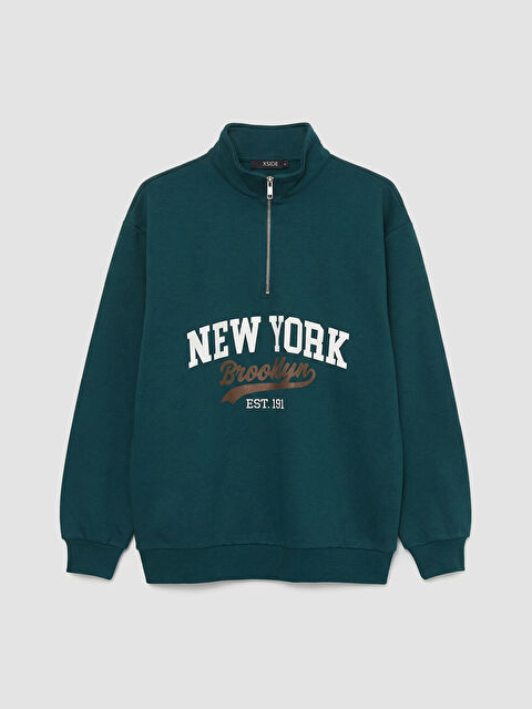 XSIDE New York Baskılı Oversize Kadın Kalın Sweatshirt - S6KB15Z8-12P