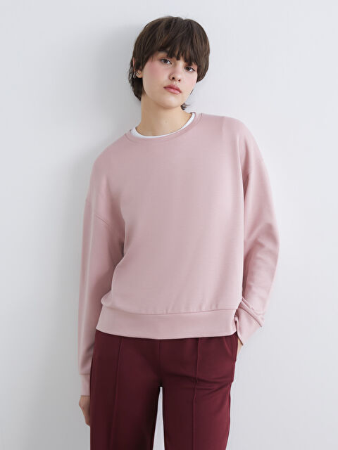 XSIDE Bisiklet Yaka Soft Touch Kadın Sweatshirt - S6KB20Z8-YDE