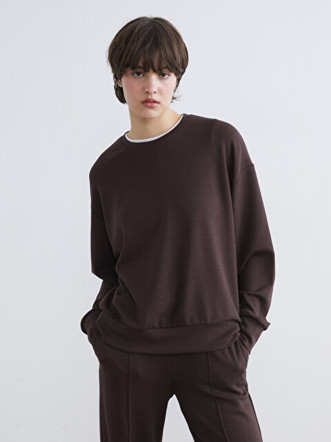 XSIDE Bisiklet Yaka Soft Touch Kadın Sweatshirt - S6KB20Z8-ZKW