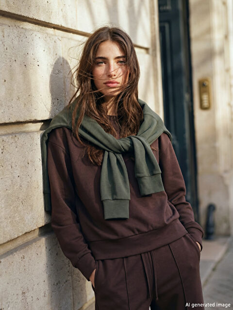 XSIDE Bisiklet Yaka Soft Touch Kadın Sweatshirt - S6KB20Z8-ZKW