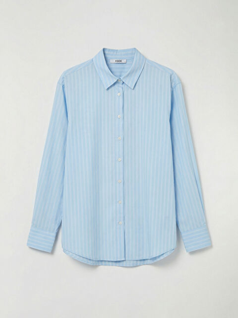 XSIDE Striped Oversize Poplin Women's Shirt - S6KB44Z8-LEN