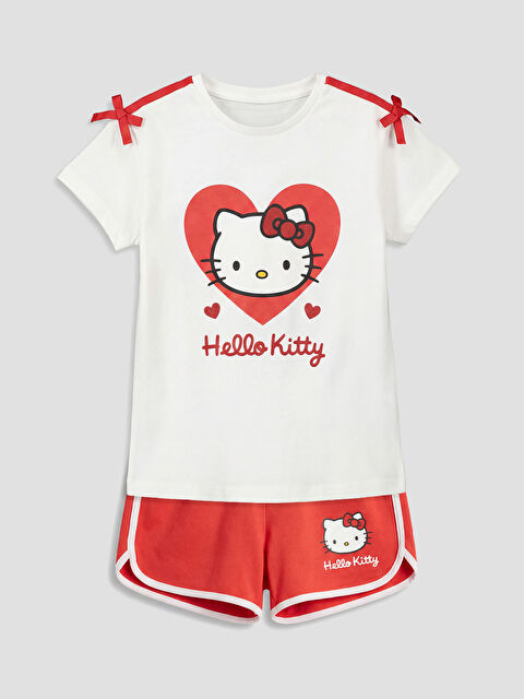 LCW Kids Hello Kitty Baskılı Kız Çocuk Şort ve Tişört - S6KB58Z1-R9J