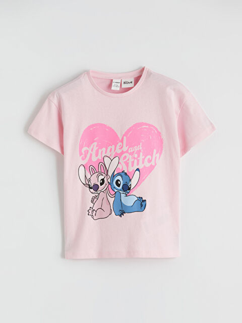 LCW Kids Lilo & Stitch Baskılı Kız Çocuk Tişört - S6KB59Z1-FYX