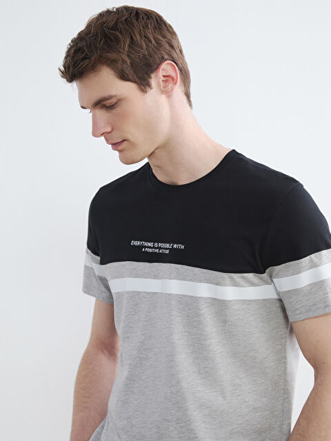 LCWAIKIKI Classic Color Block Crew Neck Oversize Men's T-Shirt - S6KB85Z8-CVL