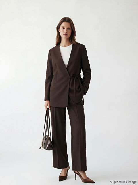 LCW Modest Loose Fit Geniş Paça Kadın Pileli Kumaş Pantolon - S6KB89Z8-HEC