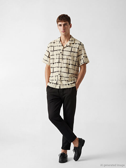 LCW Vision بنطلون رجالي بقصة عادية مع خصر مطاطي