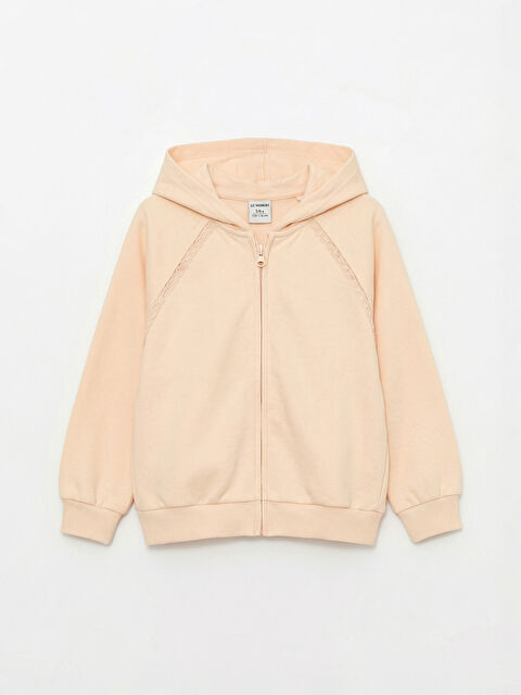 LCW Kids Kapüşonlu Kız Çocuk Fermuarlı Sweatshirt - S6KC49Z1-FRQ