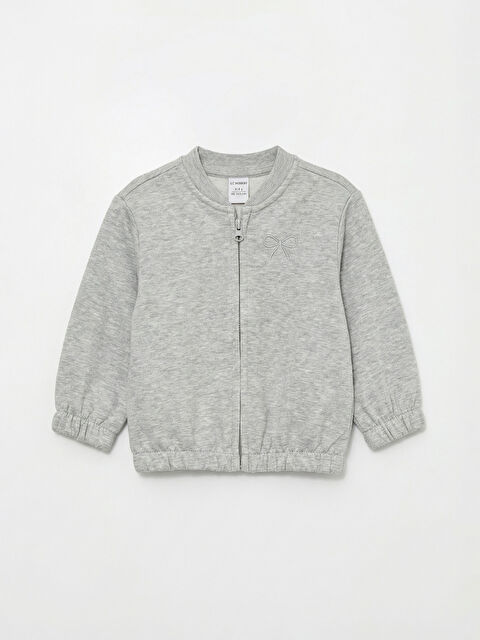 LCW Kids Kolej Yaka Nakışlı Kız Çocuk Fermuarlı Sweatshirt - S6KC61Z1-CT3