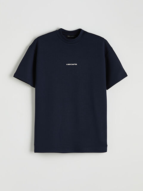 LCW Modest Bisiklet Yaka Baskılı Kadın Tişört - S6KD09Z8-HRZ