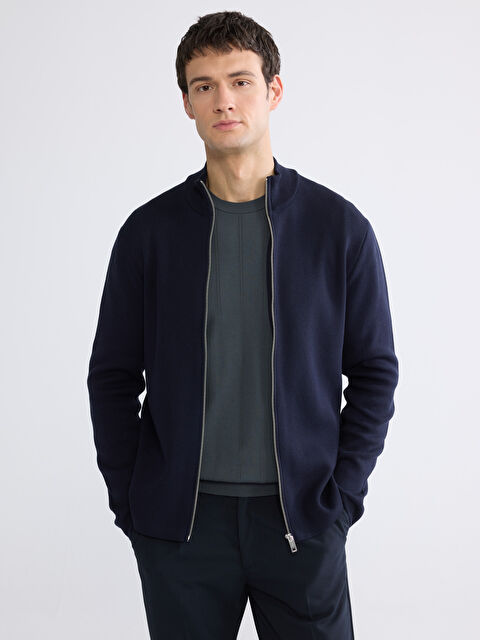 SOUTHBLUE Standart Kalıp Dik Yaka Erkek Triko Hırka - S6KD26Z8-RFH