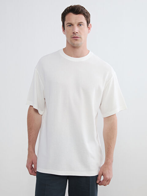 LC WAIKIKI Bisiklet Yaka Erkek Tişört - S6KD90Z8-J5E