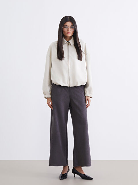 LCW Vision Beli Lastikli Süet Görünümlü Kadın Pantolon - S6KE02Z8-ZHR