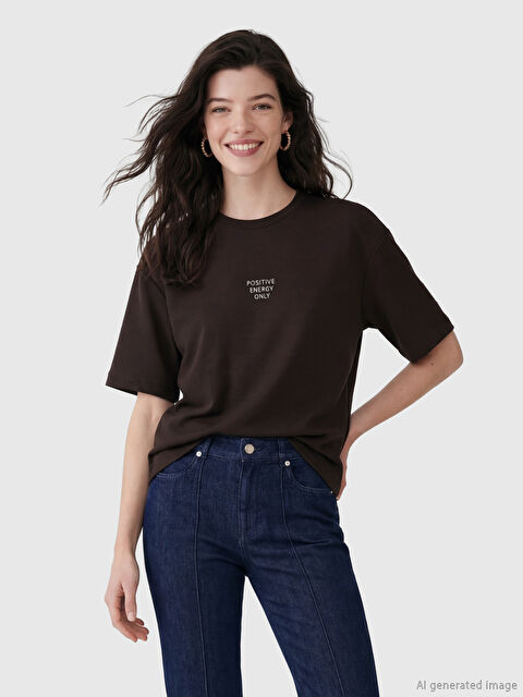 LCW Comfort Baskılı Soft Touch Kadın Tişört