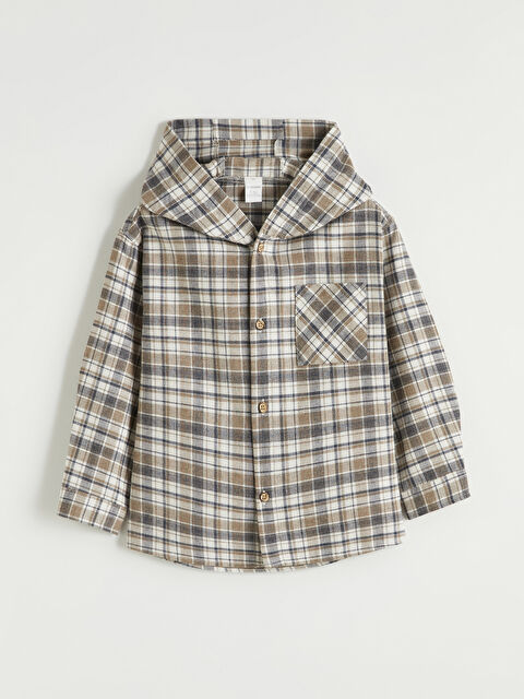 LCW Kids Ekose Desenli Kapüşonlu Erkek Çocuk Gömlek - S6KE59Z1-LKP