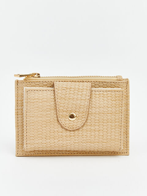 LCW ACCESSORIES Fermuarlı Hasır Görünümlü Kadın Cüzdan - S6KE75Z8-ZP3